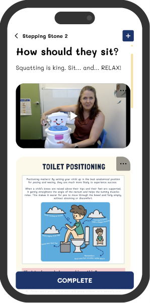 Toilet positioning video lesson
